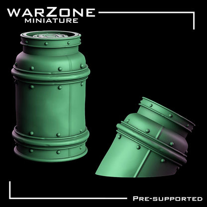 Sci-fi Barrels / Barrels Vol. 01, Grimdark Conversion Parts and Basing Materials Sculpted by WarZone Miniature