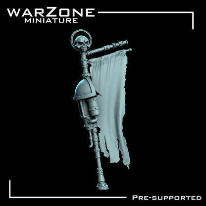 Banners / Flags Basing Bits Vol. 01, Grimdark Conversion Parts and Basing Materials Sculpted by WarZone Miniature