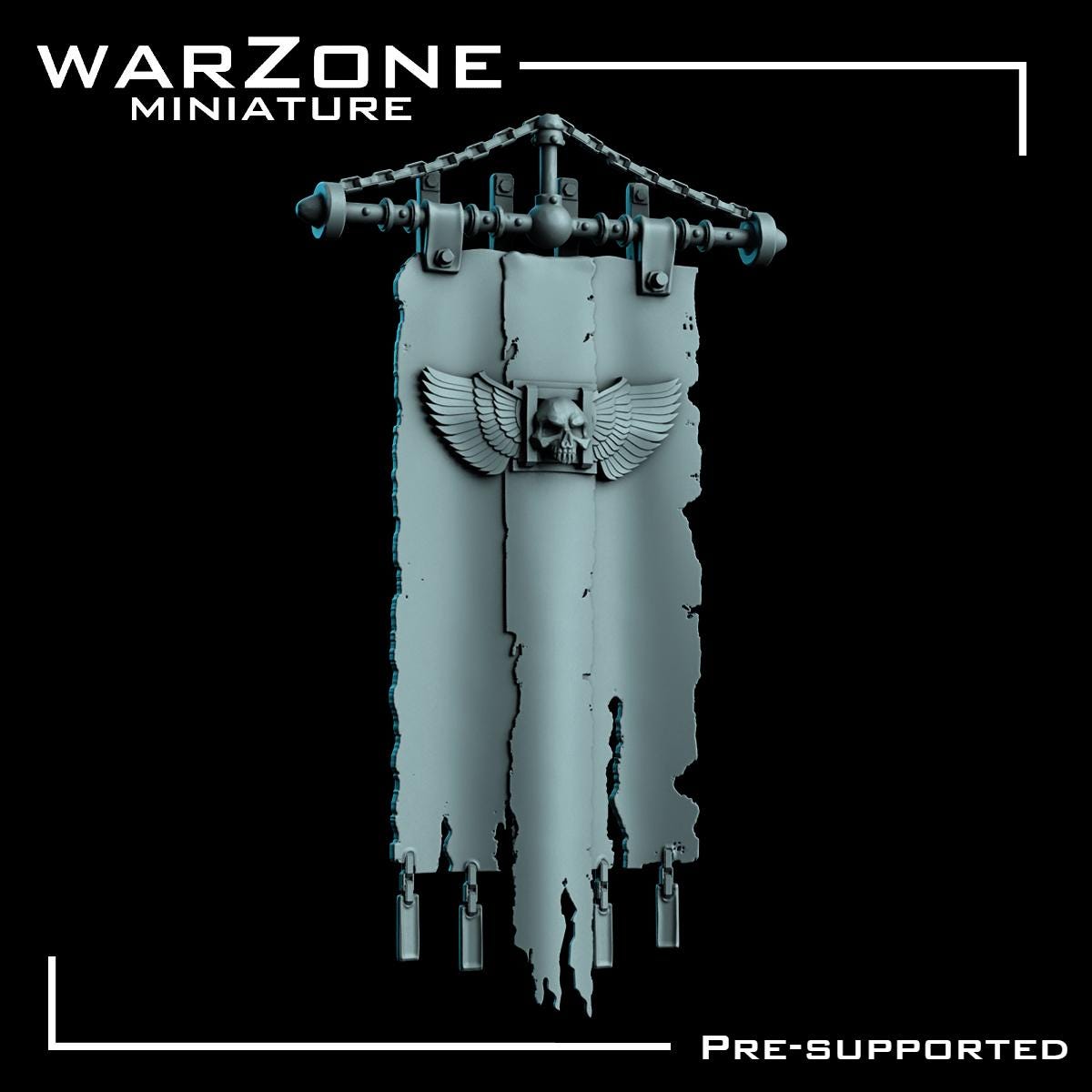 Banners / Flags Basing Bits Vol. 01, Grimdark Conversion Parts and Basing Materials Sculpted by WarZone Miniature