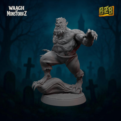 Wolfork, Halloween Monster Orks, Movie-inspired Orkish Menace Sculpted by Big Zkreen Boyz, Grimdark Compatible, Scaled for Sci-Fi Wargames