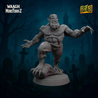 Wolfork, Halloween Monster Orks, Movie-inspired Orkish Menace Sculpted by Big Zkreen Boyz, Grimdark Compatible, Scaled for Sci-Fi Wargames