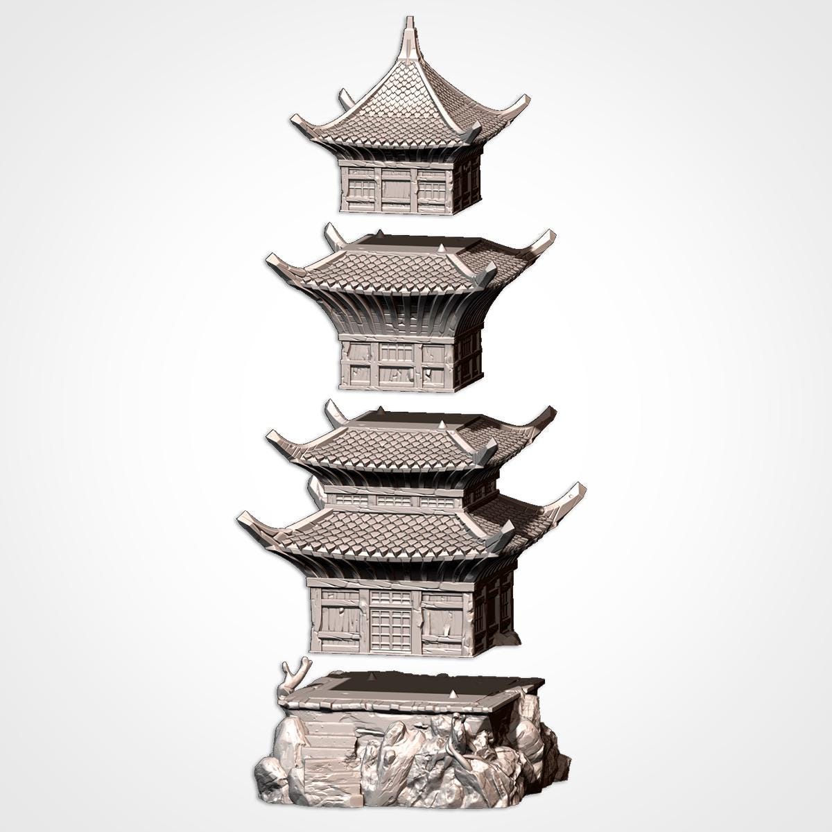 ORIENTAL BUILDINGS Modular Wargaming Ancient World Terrain by Txarli Factory for Tabletop Wargames