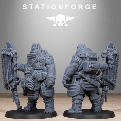 Techno Savage Barbarians, Chaos Worshipper Sci-Fi Wargames Miniatures by STATIONFORGE, Corrupted Imperial Guard