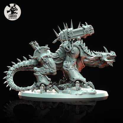 Forged Dragon, Heretic Daemon Tank Sculpted by Tainted Windmill, Scaled for Sci-Fi Miniature Wargames