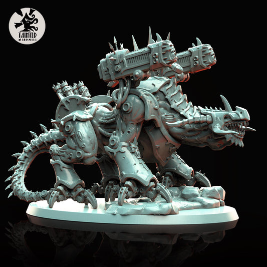 Forged Dragon, Heretic Daemon Tank Sculpted by Tainted Windmill, Scaled for Sci-Fi Miniature Wargames