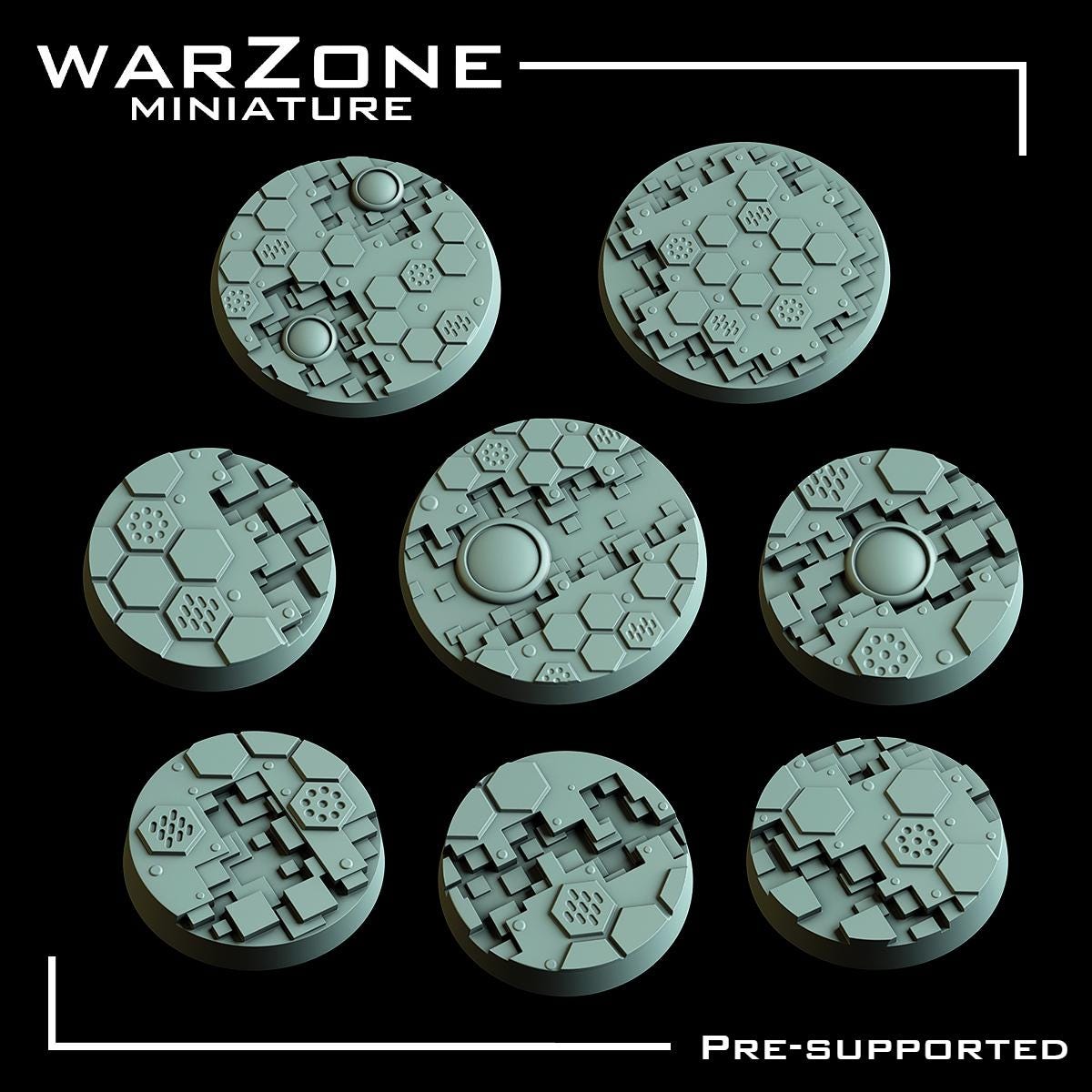 Bases sets - Tomb World Space robot, Grimdark Conversion Parts and Basing Materials Sculpted by WarZone Miniature
