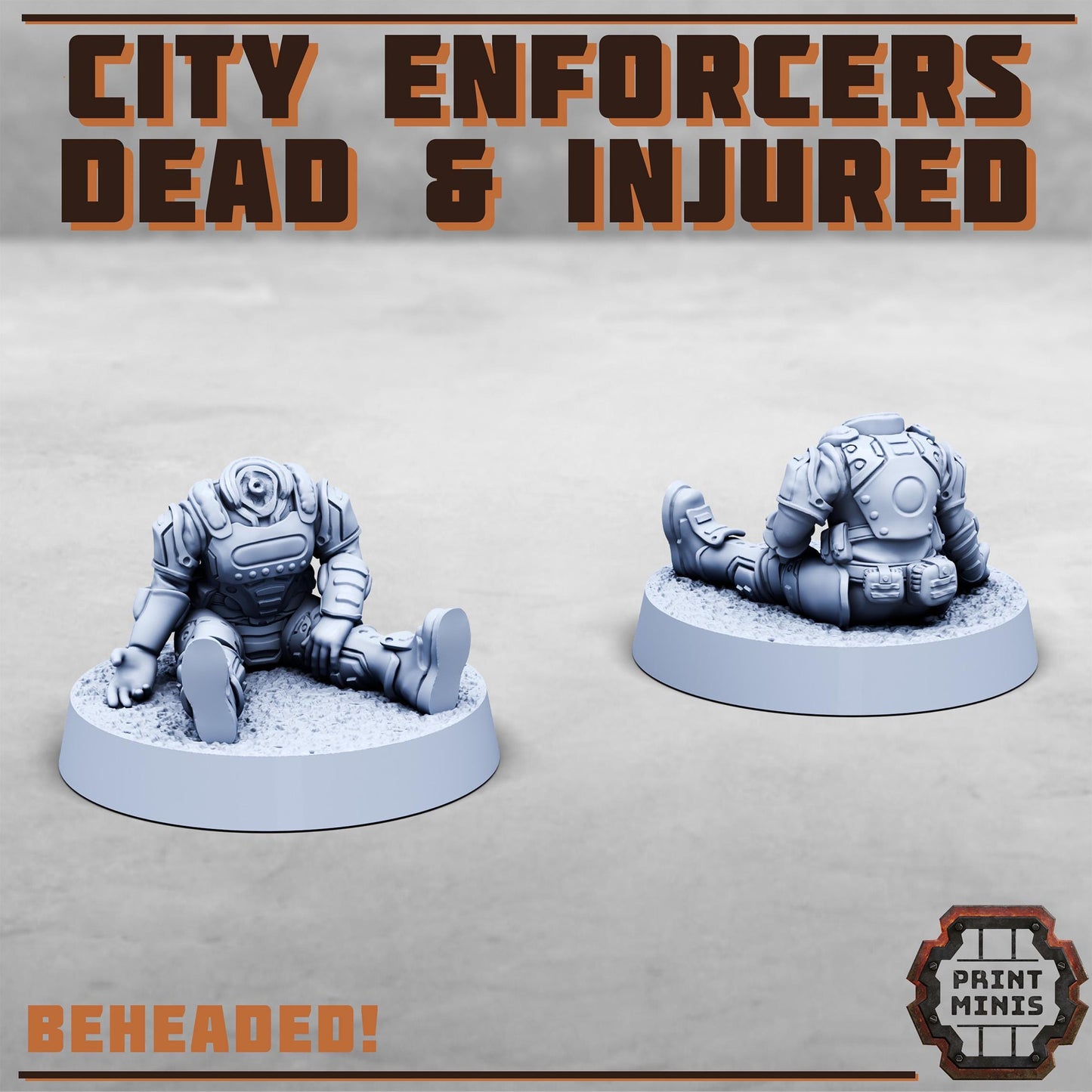 City Watch Enforcers - Dead and Injured NPCs -  Sci-Fi Grimdark City Skirmish Warfare Female Mercenaries by Print Minis