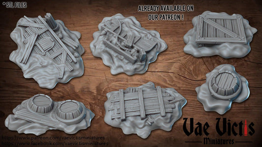 Fantasy Shipwreck Pirate Scatter Terrain 28mm Tabletop Wreckage Terrain 32mm Terrain suitable for Fantasy Wargames and Tabletop RPGs