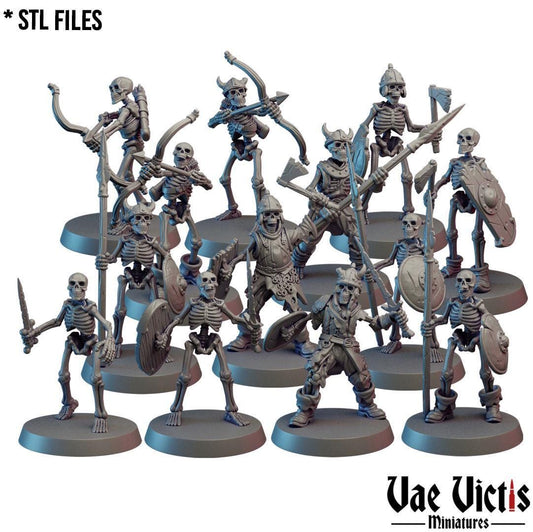 Skeleton Warband, Adventurers and Mercenaries by Vae Victis, perfect for Fantasy Wargames and Tabletop RPGs