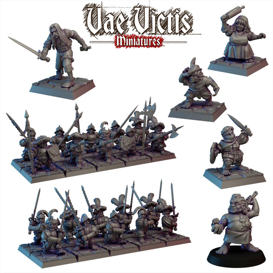 Modular Halfling Miniatures, Bits and Weapon Conversions Fantasy by Vae Victis, perfect for Fantasy Wargames and Tabletop RPGs