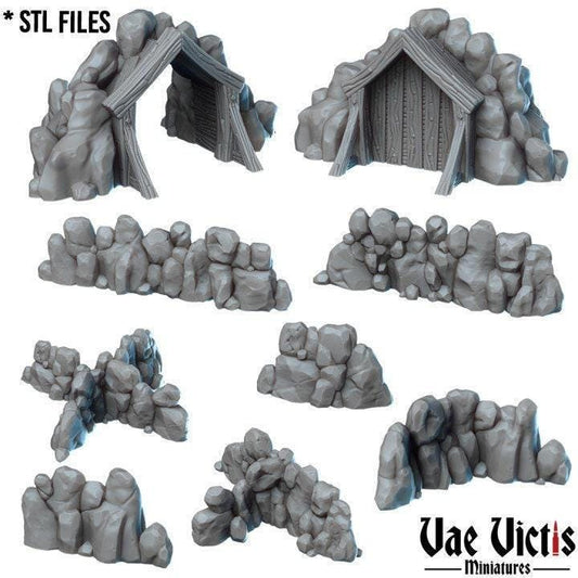 Modular Goldmine Underground Terrain 28mm Tabletop Mine Terrain 32mm Terrain suitable for Fantasy Wargames and Tabletop RPGs