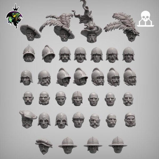 Modular Mercenary Bits, Weapon packs, Heads, Torsos and Legs. Fantasy Miniatures by Reptilian Overlords, perfect for Fantasy Wargames