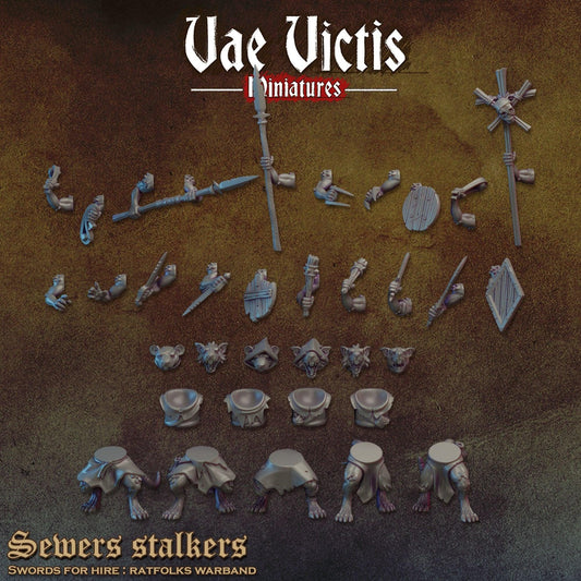 Modular Skaven Ratkin Warband, Ratkin Fantasy Miniatures by Vae Victis, perfect for Fantasy Wargames and Tabletop RPGs