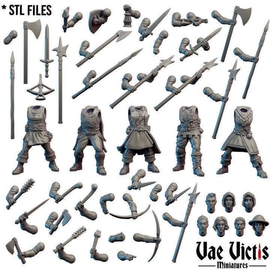 Modular Female Mercenary Ruffian Miniatures, Bits and Weapon Conversions by Vae Victis, perfect for Fantasy Wargames and Tabletop RPGs