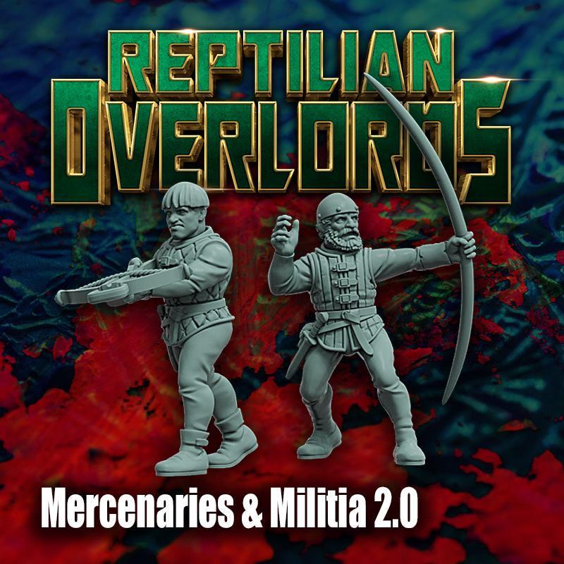 Modular Mercenaries & Militia 2.0, Weapons, Heads, Torsos and Legs. Fantasy Miniatures by Reptilian Overlords