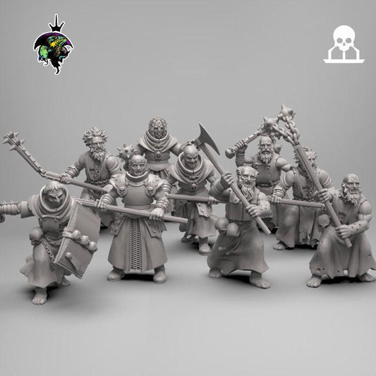 Modular Flagellants, Warrior Priests and Zealots, Witch Hunter Warband. Fantasy Miniatures by Reptilian Overlords, perfect for Wargames