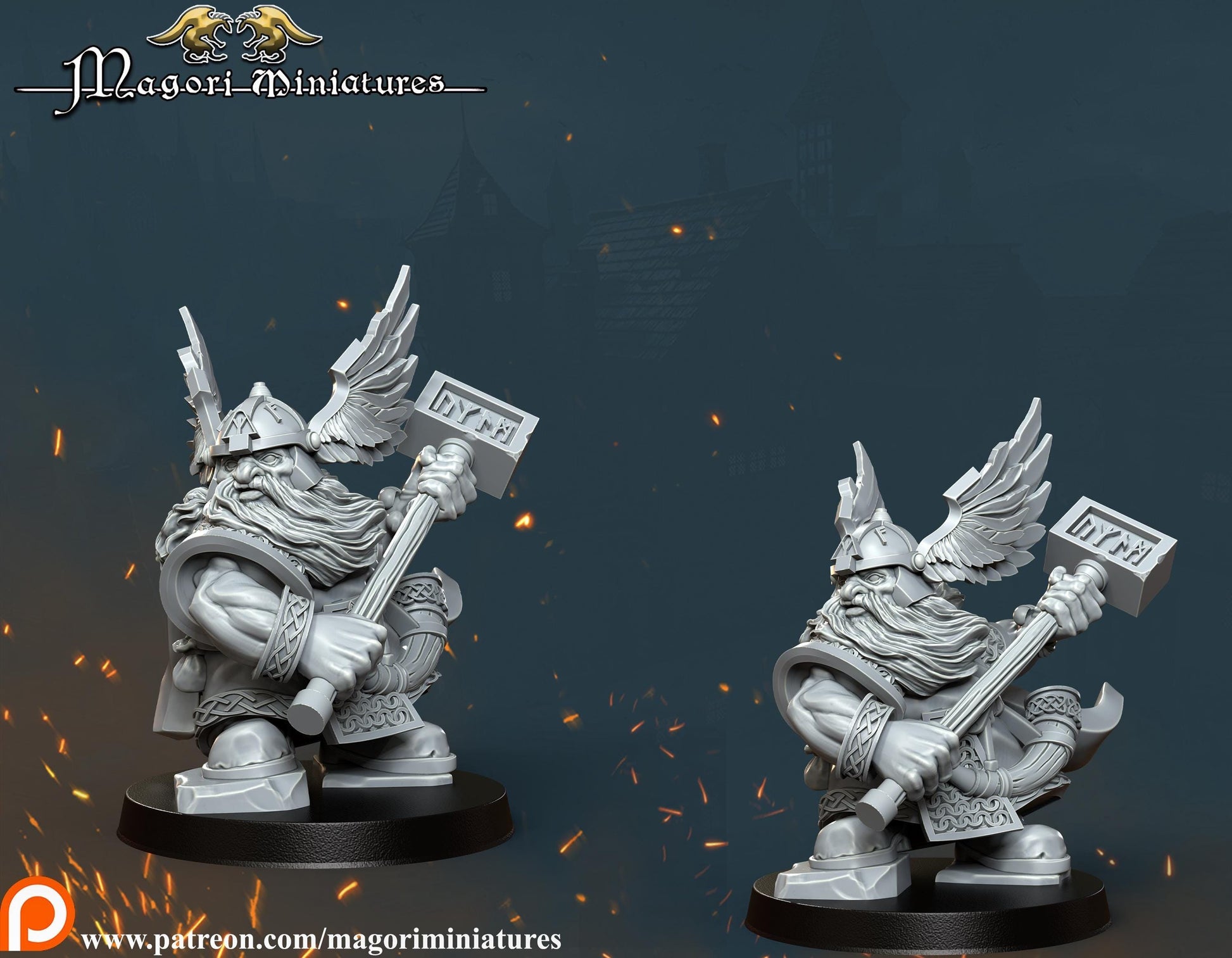 Dwarf Noble, Fantasy Skirmish Miniatures by Magori Miniatures, perfect for Fantasy Wargames and RPGs