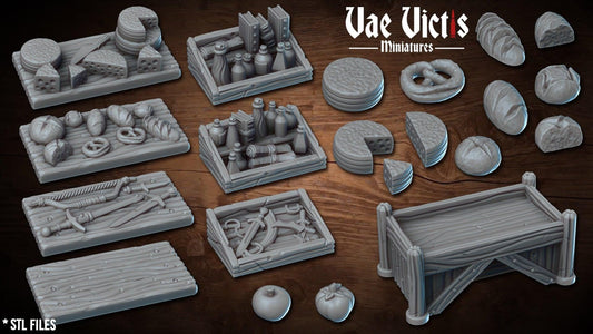 Farm and produce scenery set, Detailed Tabletop Scenery for RPGs & Wargaming, for Fantasy Wargames and Tabletop RPGs