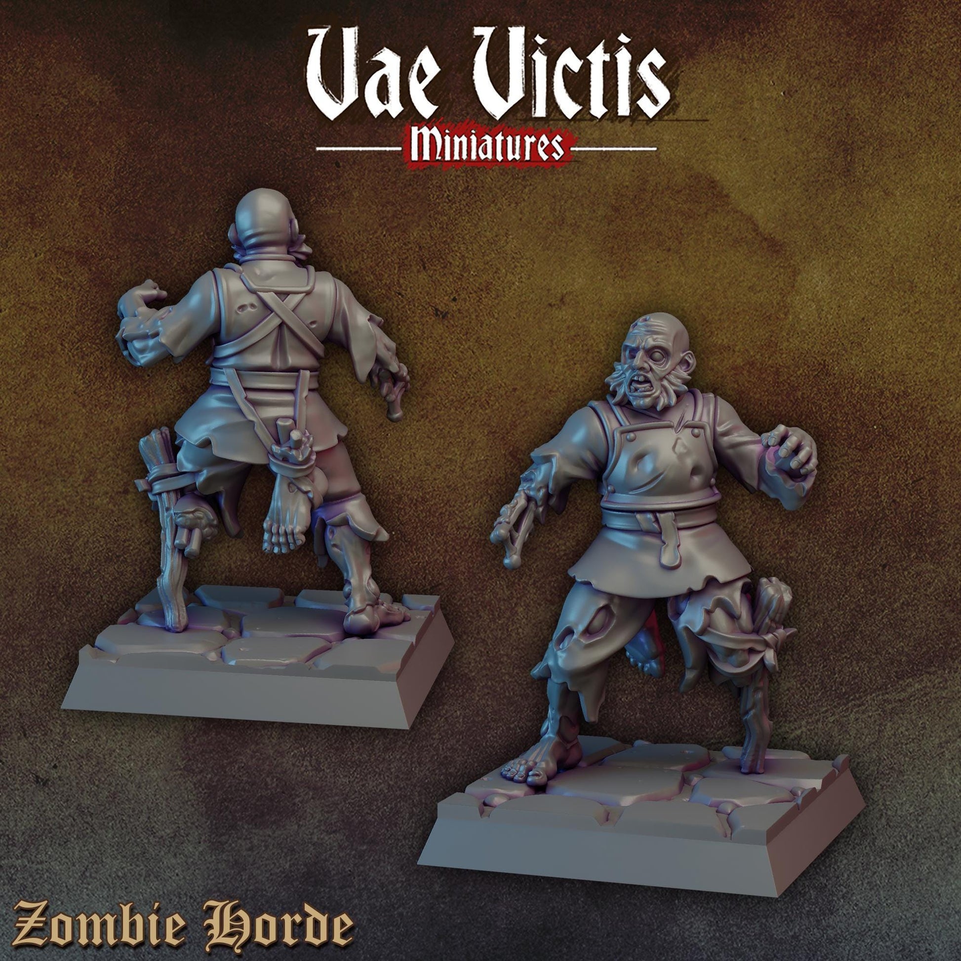 Zombie Horde Warband, Undead Henchmen and Undead Hunters,Fantasy Miniatures by Vae Victis, perfect for Fantasy Wargames and RPGs