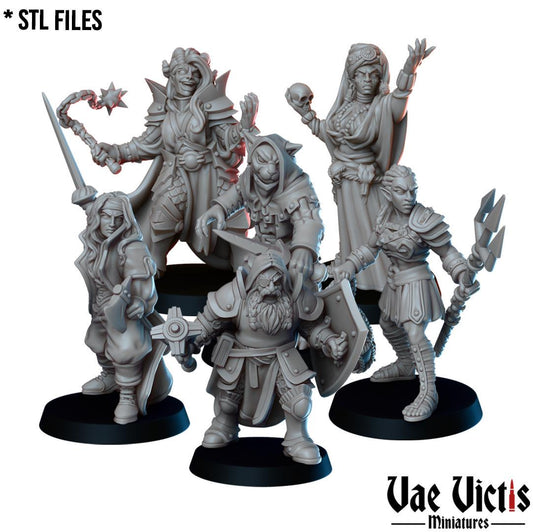 The Adventuring party, Adventurers and Mercenaries by Vae Victis, perfect for Fantasy Wargames and Tabletop RPGs