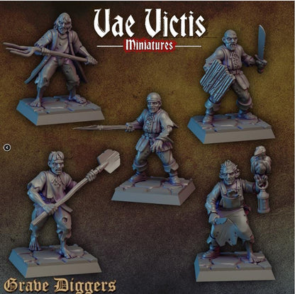 Gravediggers and Ghouls Warband, Gladiators, Headless Noblewoman,Fantasy Miniatures by Vae Victis, perfect for Fantasy Wargames and RPGs