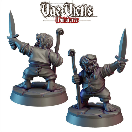 Halfling Patriarch, Cursed City Mercenary, Mercenary Miniatures by Vae Victis, perfect for Fantasy Wargames and Tabletop RPGs