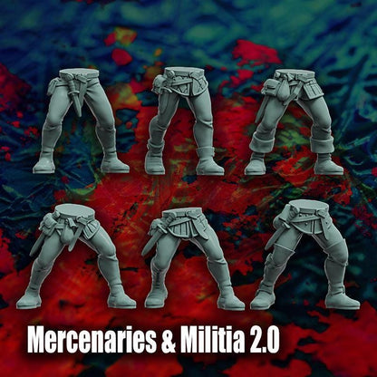 Modular Mercenaries & Militia 2.0, Weapons, Heads, Torsos and Legs. Fantasy Miniatures by Reptilian Overlords