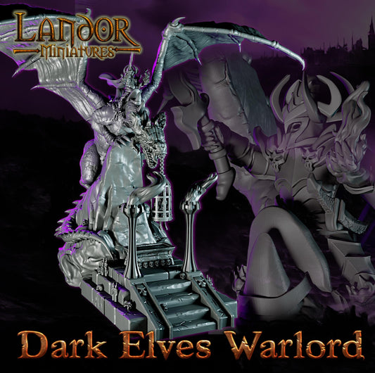 Dark Elves Warlord, Modular Dark Elven miniatures by Landor Miniatures! Dark Elves for Fantasy Wargames