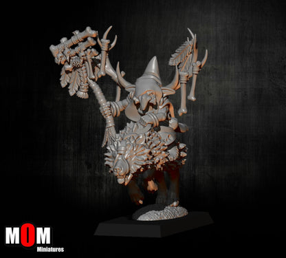 Shaman Goblin on Wolf, Fantasy Skirmish Miniatures by MoM Miniatures, perfect for Fantasy Wargames and RPGs