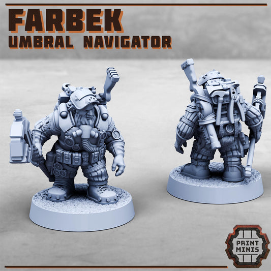 Farbek - Umbral Dwarf Navigator, Hellspire - Sci-Fi Grimdark Sump Pirate