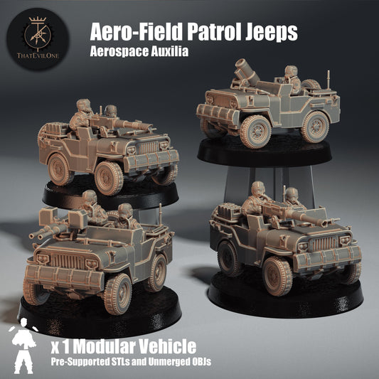 Aero-Field Patrol Jeeps, ThatEvilOne Designed wargaming vehicles