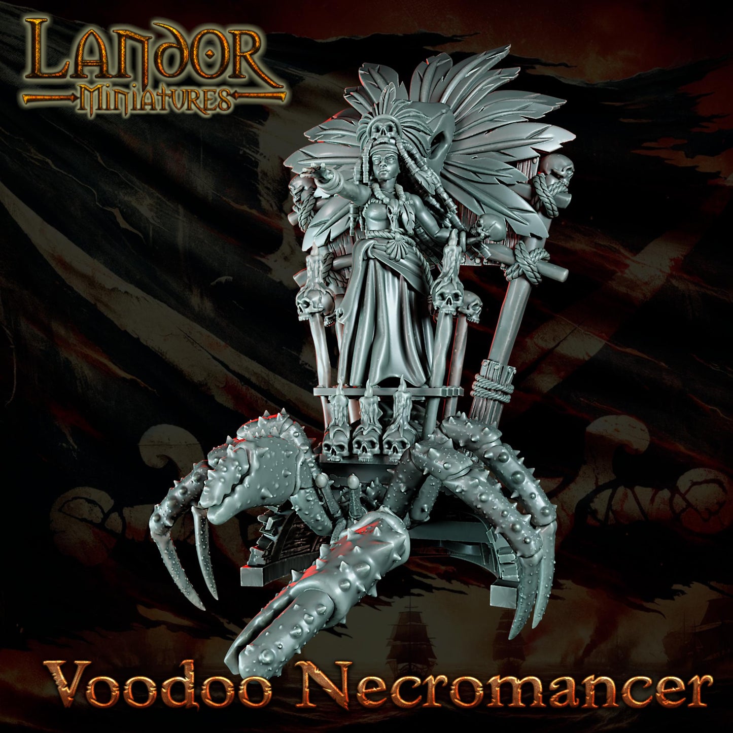 Vodoo Necromancer, Modular Undead Swashbucklers by Landor Miniatures! Vampire Coast for Fantasy Wargames