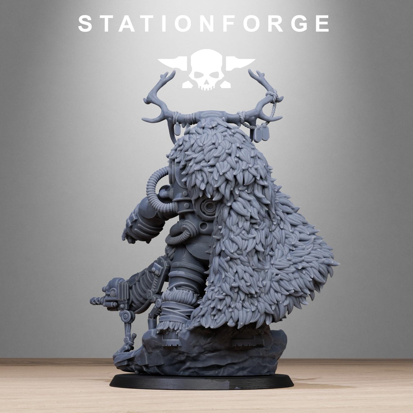 Techno Savage Druid, Chaos Worshipper Sci-Fi Wargames Miniatures by STATIONFORGE, Corrupted Imperial Guard