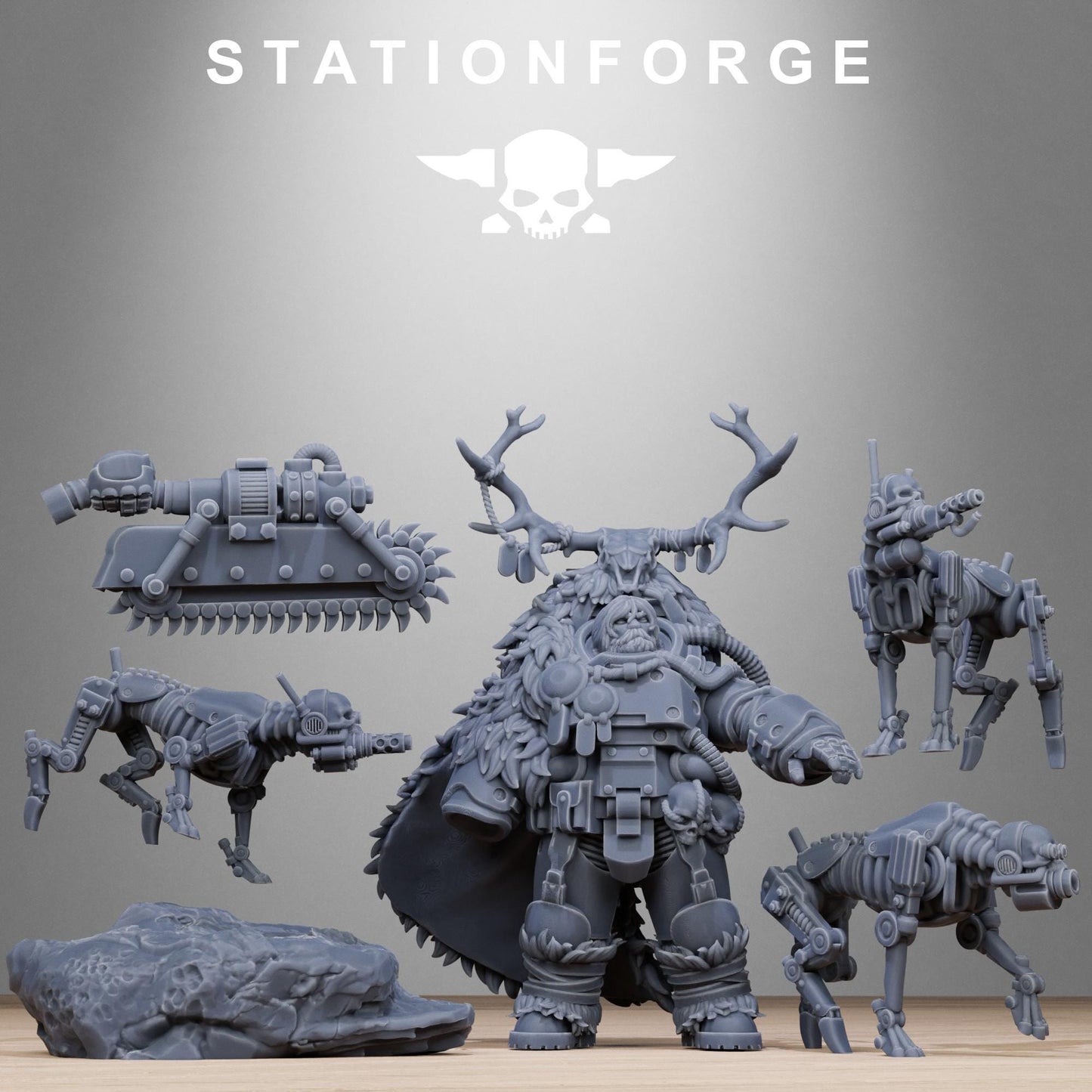 Techno Savage Druid, Chaos Worshipper Sci-Fi Wargames Miniatures by STATIONFORGE, Corrupted Imperial Guard