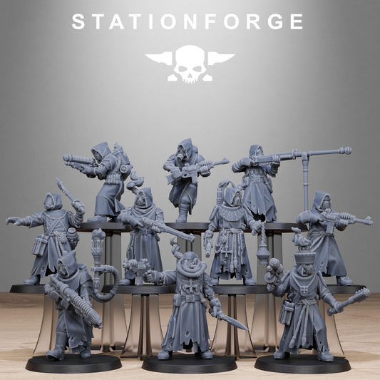 Scavenger Sanctum Infantry, modular Sci-Fi warriors by STATIONFORGE, Sci-Fi Wargames Cyber-themed Grimdark miniatures