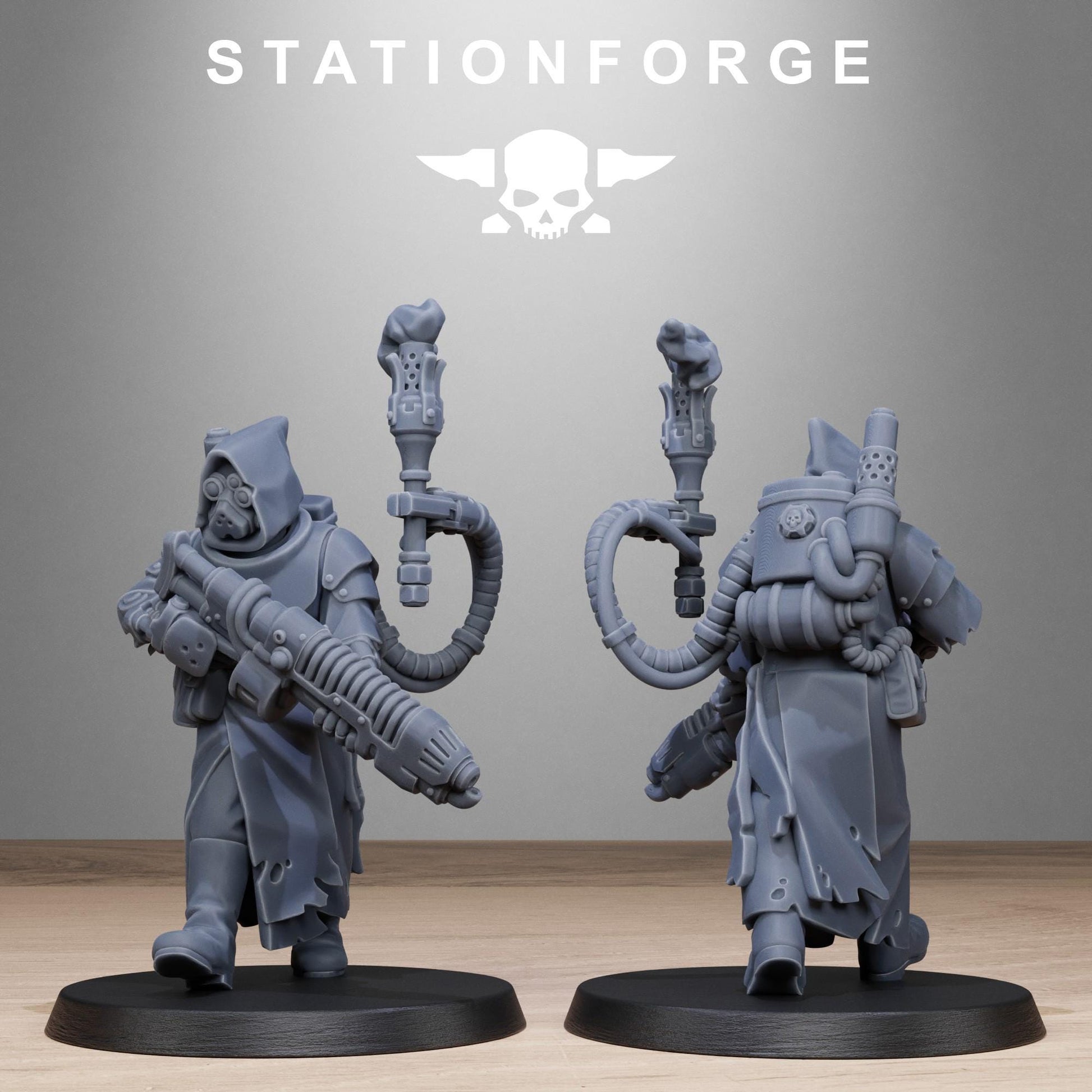 Scavenger Sanctum Infantry, modular Sci-Fi warriors by STATIONFORGE, Sci-Fi Wargames Cyber-themed Grimdark miniatures