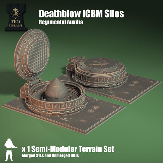 TEO Terrans - Deathblow ICBM Silos, multipart modular Sci-Fi terrain by ThatEvilOne, Sci-Fi Wargames Imperial Proxy