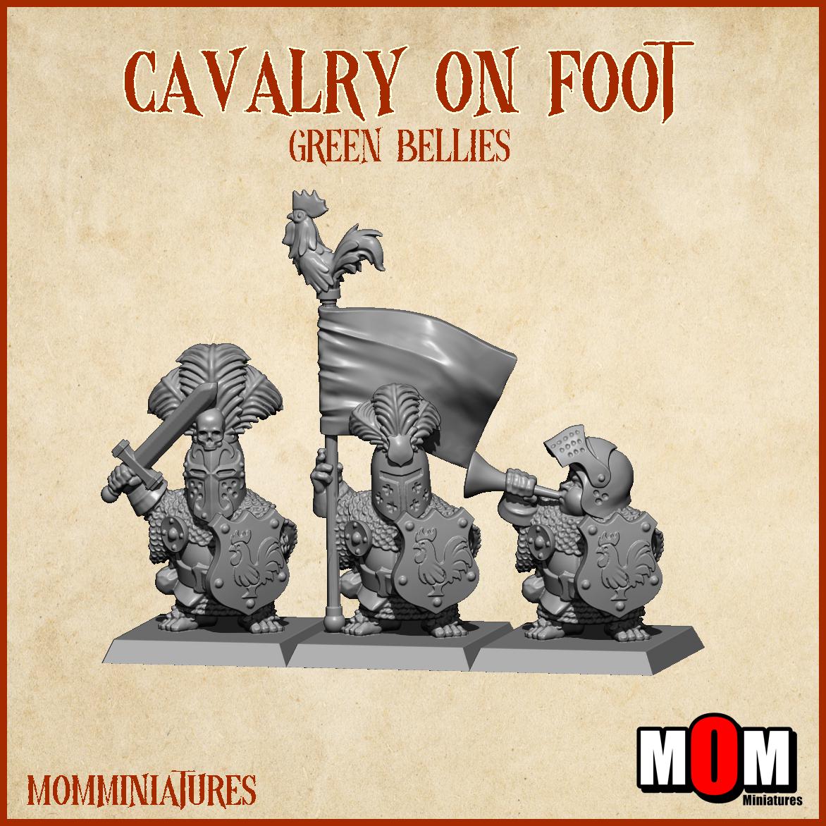 Halfling Cavalry on foot, Green Bellies, Halfling Shire Defense Force by MoM Miniatures, perfect for Fantasy Wargames and Tabletop RPGs