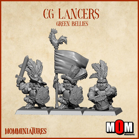 Halfling Spearmen, Green Bellies, Halfling Shire Defense Force by MoM Miniatures, perfect for Fantasy Wargames and Tabletop RPGs