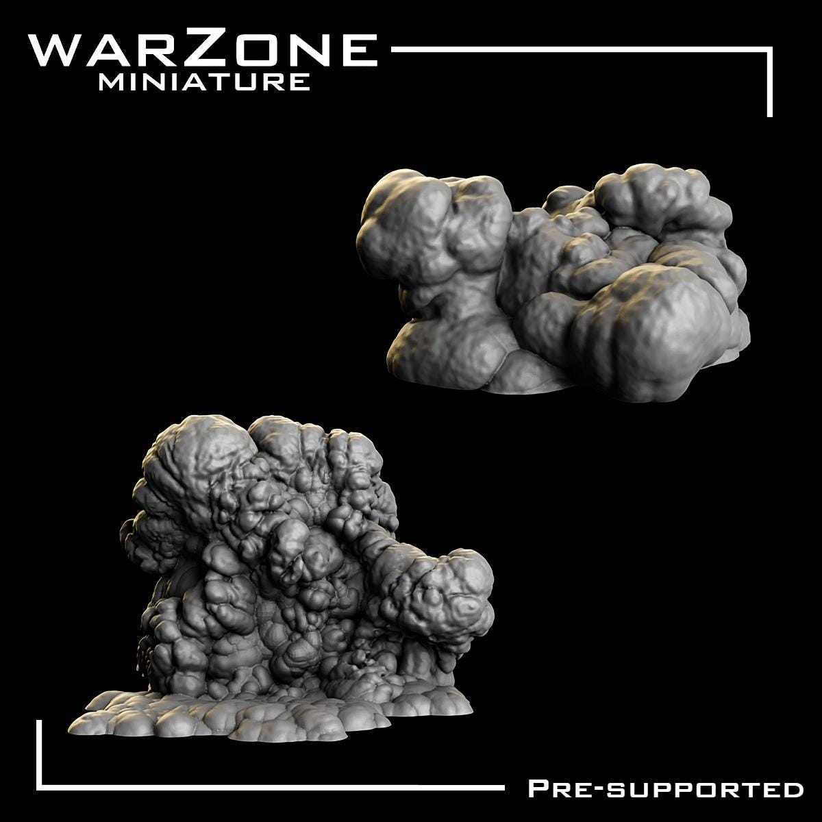FX Pack Vol.1 - Explosions, Grimdark Conversion Parts and Basing Materials Sculpted by WarZone Miniature, Scaled for Miniature Wargames