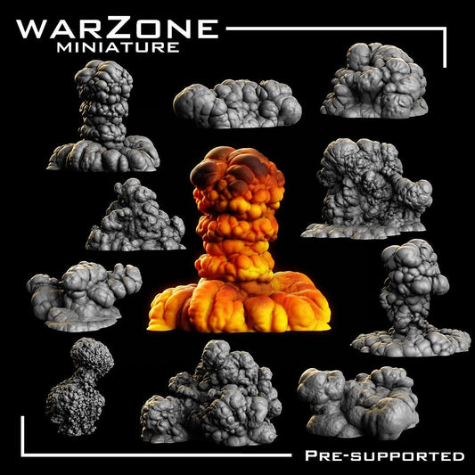 FX Pack Vol.1 - Explosions, Grimdark Conversion Parts and Basing Materials Sculpted by WarZone Miniature, Scaled for Miniature Wargames