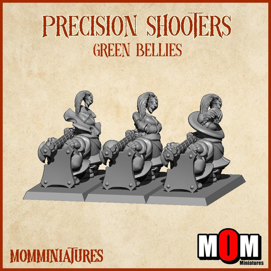 Halfling Precision muskets, Green Bellies, Halfling Shire Defense Force by MoM Miniatures, perfect for Fantasy Wargames and Tabletop RPGs