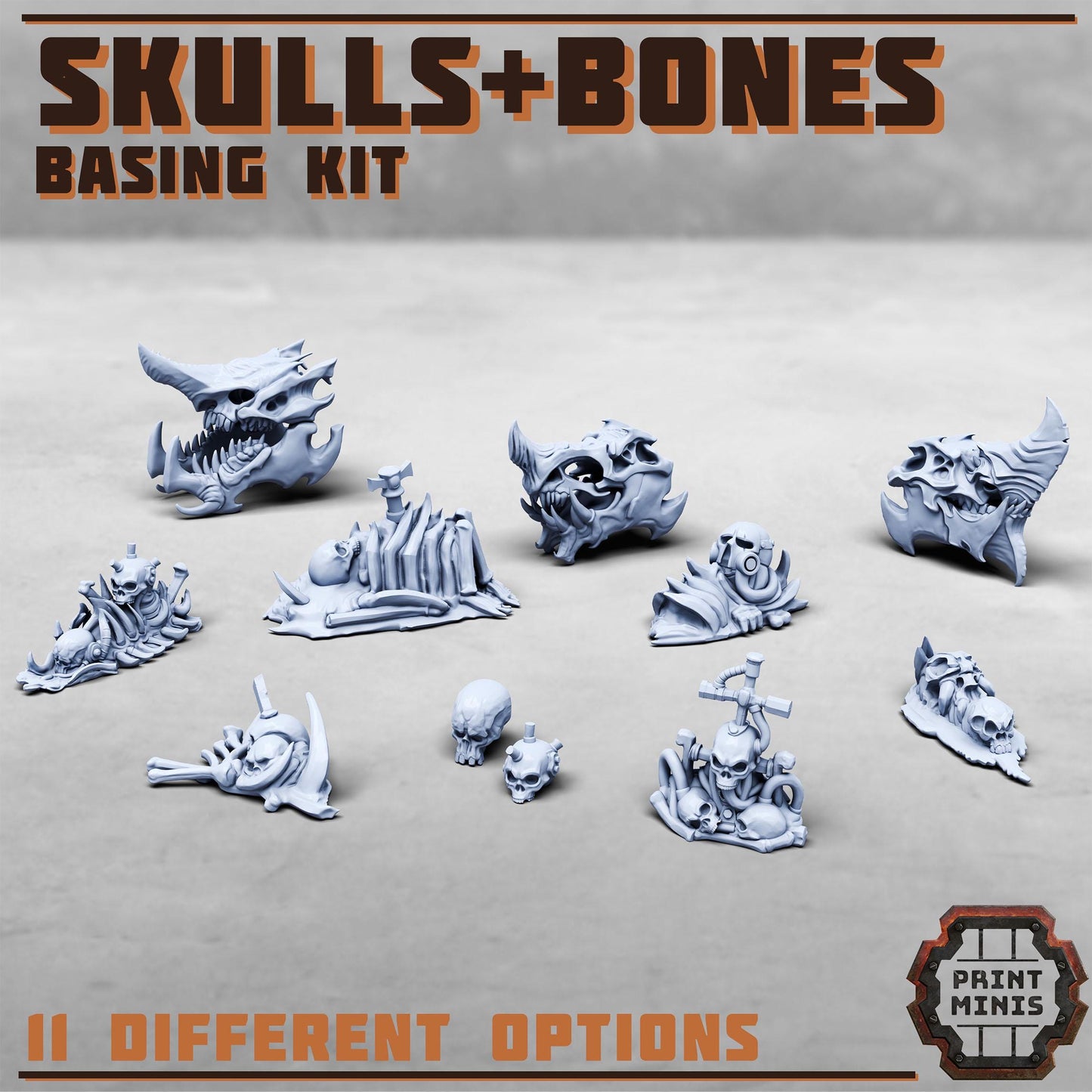 Skulls + Bones - Basing Kit, Grimdark Conversion Parts and Basing Materials Sculpted