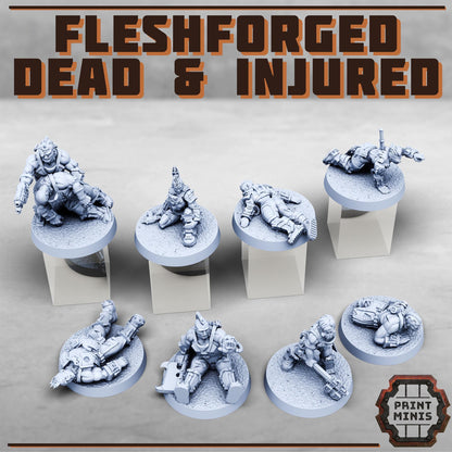 Fleshforged Dead + Injured Kit - Sci-Fi Grimdark City Skirmish Warfare Mercenaries