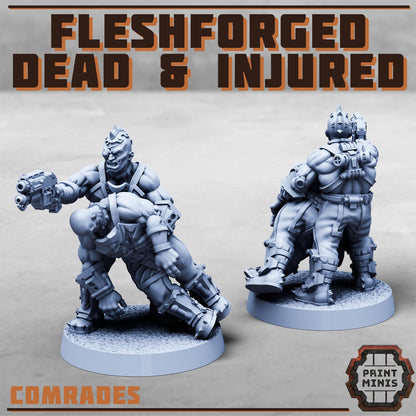 Fleshforged Dead + Injured Kit - Sci-Fi Grimdark City Skirmish Warfare Mercenaries