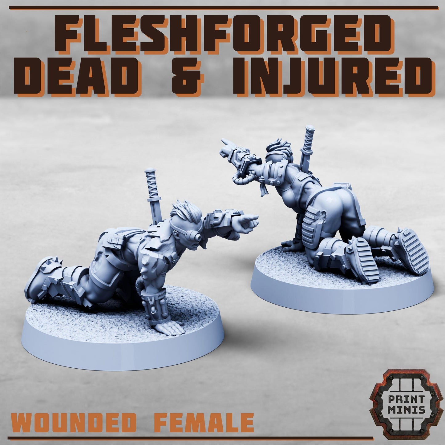 Fleshforged Dead + Injured Kit - Sci-Fi Grimdark City Skirmish Warfare Mercenaries