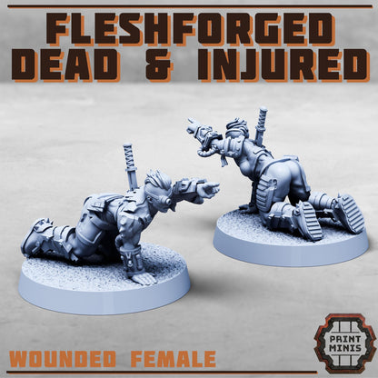 Fleshforged Dead + Injured Kit - Sci-Fi Grimdark City Skirmish Warfare Mercenaries