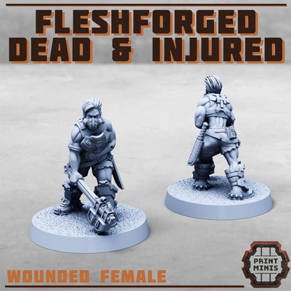 Fleshforged Dead + Injured Kit - Sci-Fi Grimdark City Skirmish Warfare Mercenaries