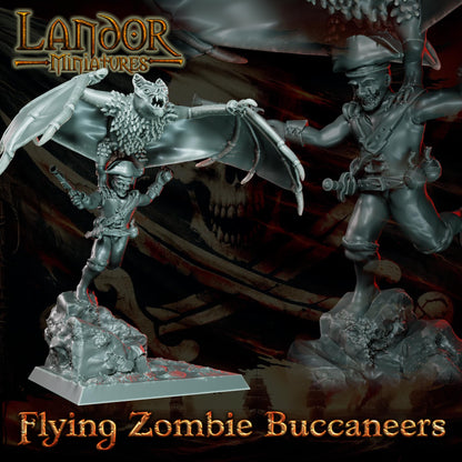 Flying zombie buccaneers, Modular Undead Swashbucklers by Landor Miniatures! Vampire Coast for Fantasy Wargames