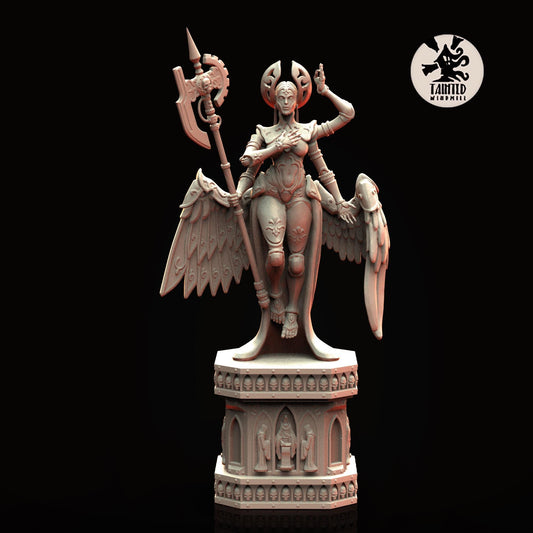 Gothic Cyber Statue, Imperial Cathedral Statues Sculpted by Tainted Windmill for Wargames set in the Grimdark Future